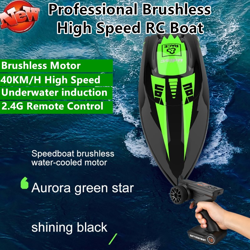 Professional Racing Brushless Super Fast RC Boat 40KM/H 2.4G Control Double-Layer boat cover waterproof design RC racing boat