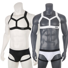 Fetish Men Chest Harness Set Elastic Shoulder Harness Leg Strap Belt Sexy Underwear Stage Costume Clubwear Body Bondage