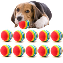 Funny Pet Toy Baby Dog Cat Toys 3.5CM 4.5CM Rainbow Colorful Play Balls For Pets Products Funny EVA Balls New Store Sales Toy