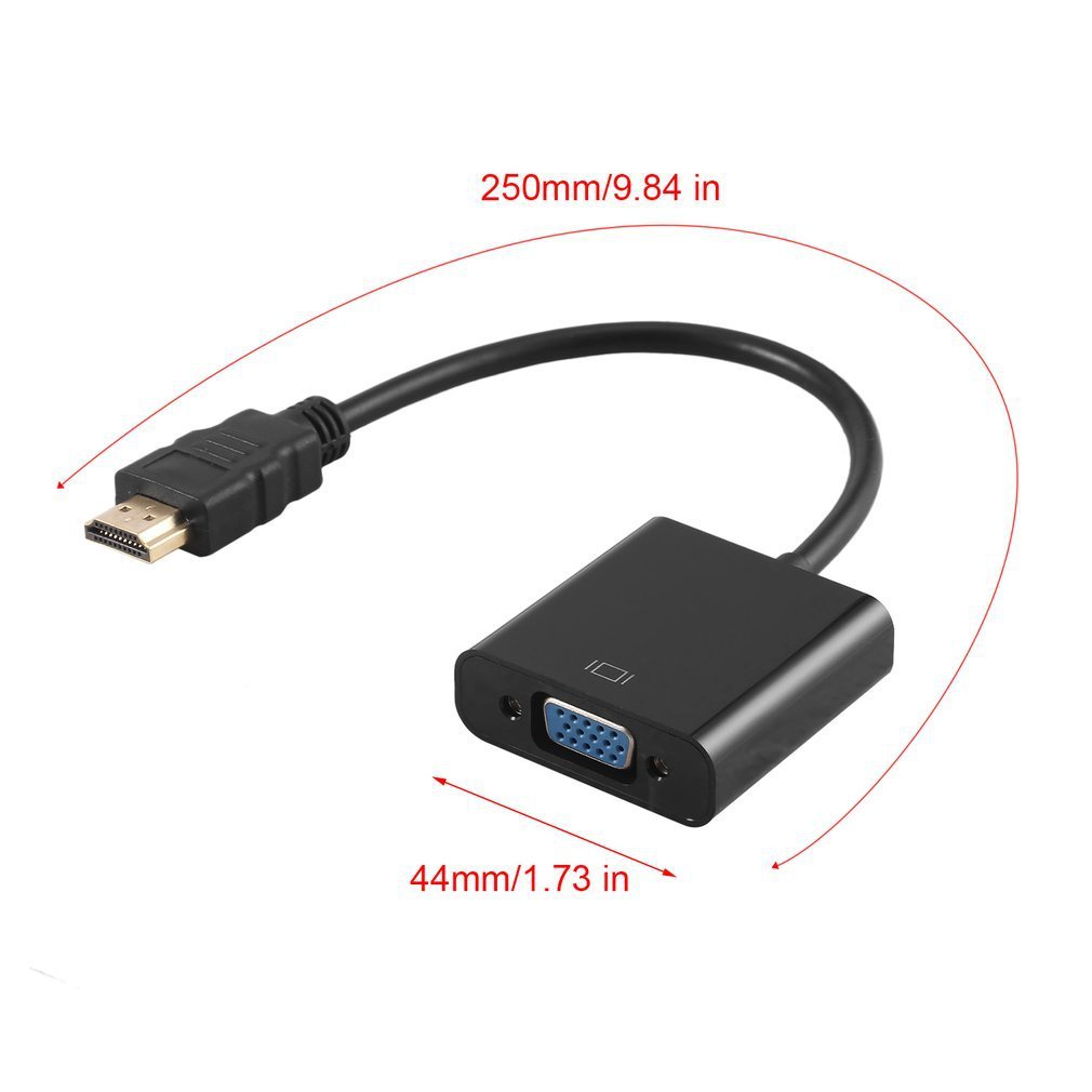 HDMI to VGA Adapter Digital to Analog Audio Video Cable Converter HDMI VGA Connector for PS4 PC Laptop Chromebook TV Box Polybag