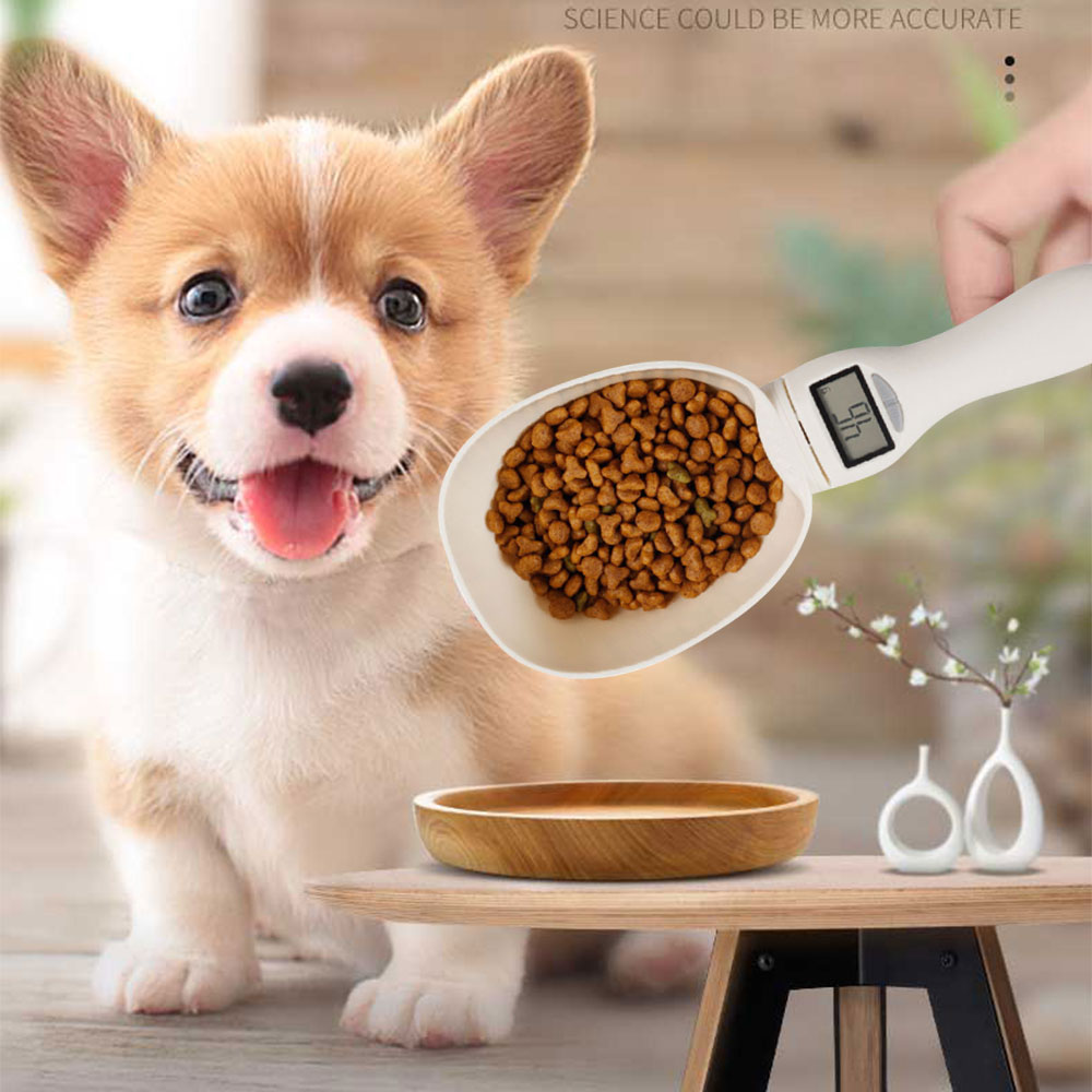 250ml Digital Pet Food Water Scale Cup Cat Feeding Spoon Bowl Electronic Weighted Scoop Scale Measuring Device with LCD Display