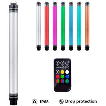 RGB LED Video Light Wand Photography Portable Handheld Tube Light,12 Lighting Mode,Stepless Dimming,7 Colors Temperatures IP68