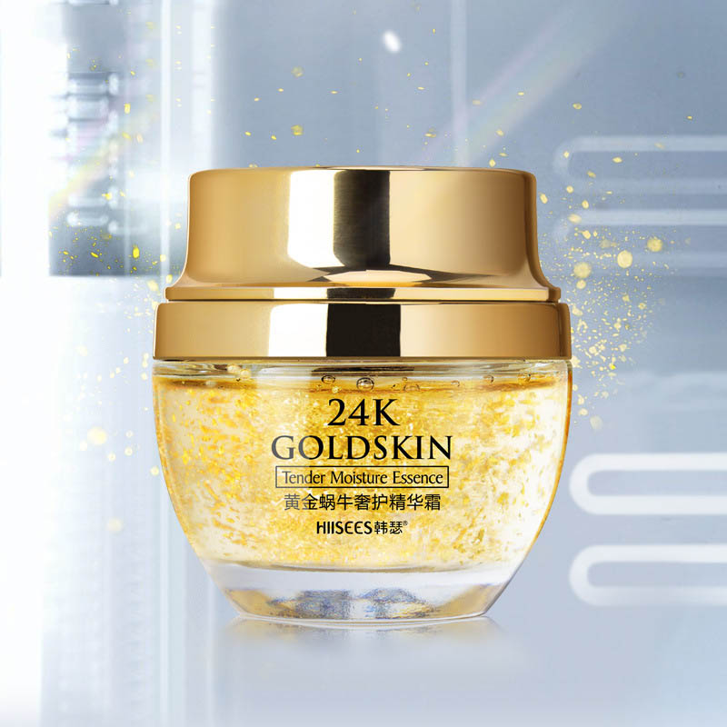 24K Gold Snail Face Cream For Dry Skin Care Anti Wrinkle Brightening Collagen Anti-Aging Whitening Moisturizing Creams Korean