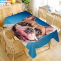 Custom Bulldog Christmas Dog Table Cloth Oxford Print Rectangular Waterproof Oilproof Animals Table Cover Wedding Tablecloth