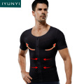 IYUNYI Men Body Shapers T-shirt Lose Weight Slimming Tops Men Chest Shapers Belly Stomach Shapewear Posture Corrector T Shirt