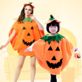 Children's Pumpkin Halloween Costume Clothing Kids Baby Cute Round Neck Pumpkin Garments and Hat Set
