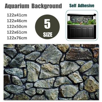 5 Sizes Rock Stone PVC Aquarium Background Poster Fish Tank Wall Picture Landscaping Painting Decorations Self Adhesive