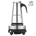 4/6Cup Coffee Maker Pot Espresso Latte Percolator Electric Stove Home Office Kitchen Supplies U1JE