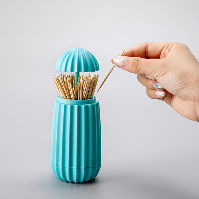 Creative Mushroom Head Automatic Toothpick Holder Eco-Friendly House Case Stand for Toothpicks Multicolor Toothpick Dispenser