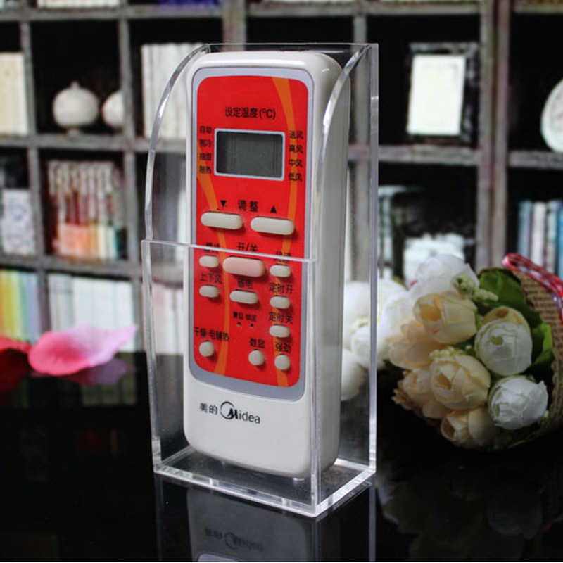 Acrylic Air Conditioner TV Remote Control Holder Case Storage Box Wall Mount Case Desk Organizer Makeup Container Wall Style