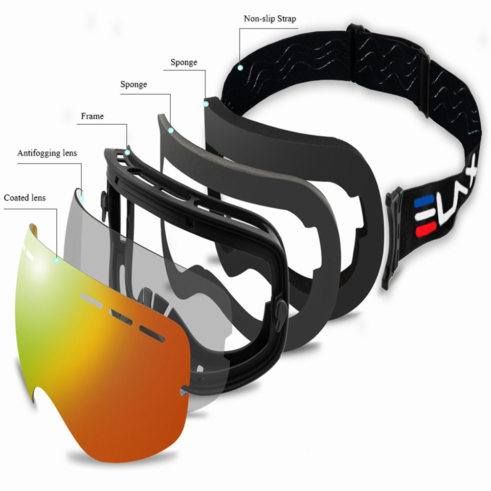 Double Layers Anti-Fog Ski Goggles Men Women Sports Ski Glasses Snowmobile Skiing Mask Snow Sunglasses Snowboarding Eyewear