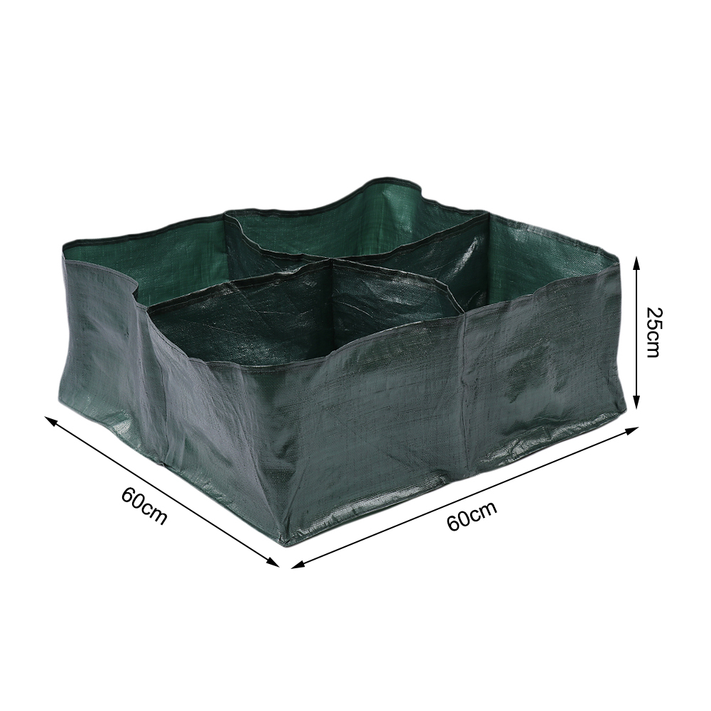 Hot Sale 4 Divided Grids Garden Planter Bed Planting Grow Bag Carrot Onion Herb Flower Vegetable Plants Pot