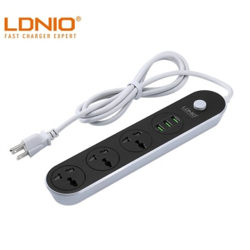 LDNIO EU US UK Plug 3 Socket 3 USB Ports Type Desktop Power USB Charger Power Strip Wall Mounted Extension Cord for Home Network