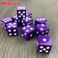 Opaque Color 10Pcs 16mm Multi Six Sided Bar Pub Club Party Spot D6 Playing Games Dice Set Game Accessories