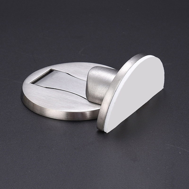 1Pcs Door Holders Non Punching Sticker Hidden Stainless Steel Magnetic Door Stopper Catch Floor Wall Mounted Nail-free Door Stop