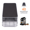 Stainless Steel 40 Cups Nespresso Coffee Capsules Pods Holder Storage Stand Rack Drawers Coffee Capsules Shelves Organization