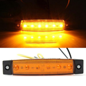 1pc 6LED Truck Taillight Lamp high quality DC 12V Truck Boat BUS Trailer Side Marker Taillight Indicators Yellow Light Lamp