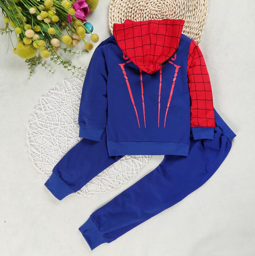 Spiderman children costume boys clothing sets spring coat kids Pant 2pcs clothes Set girls hoodies and sweatshirt trousers baby