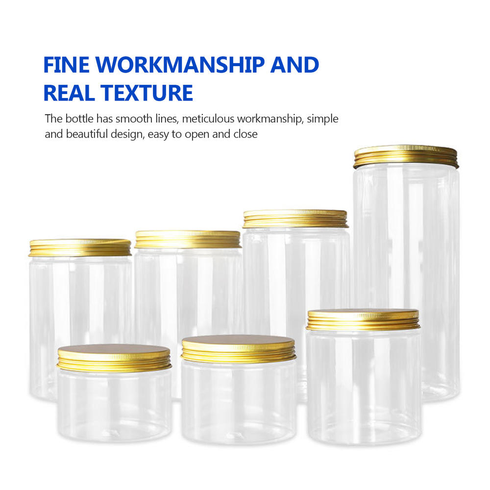 Clear Plastic Jar Lids Wood Color Empty Cosmetic Containers Makeup Box Travel Bottle 30ml 50ml 60ml 80ml 100ml 120ml 250ml 500ml