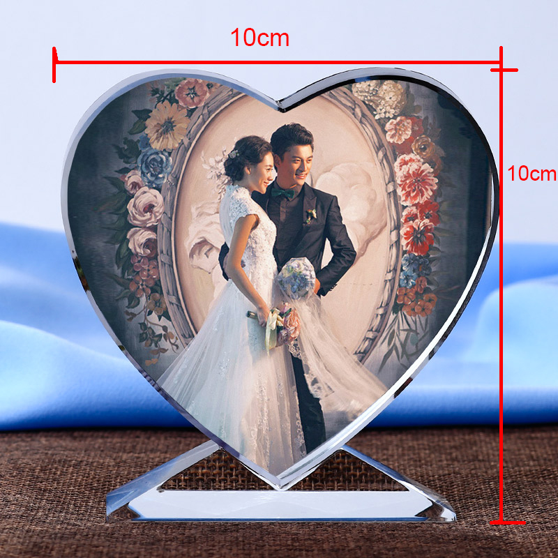 1Pcs Novelty Wedding Crystal Glass Photo Frame Love Screen DIY Custom Personalized Child Birthday Gift Home Decor Foto Montuur