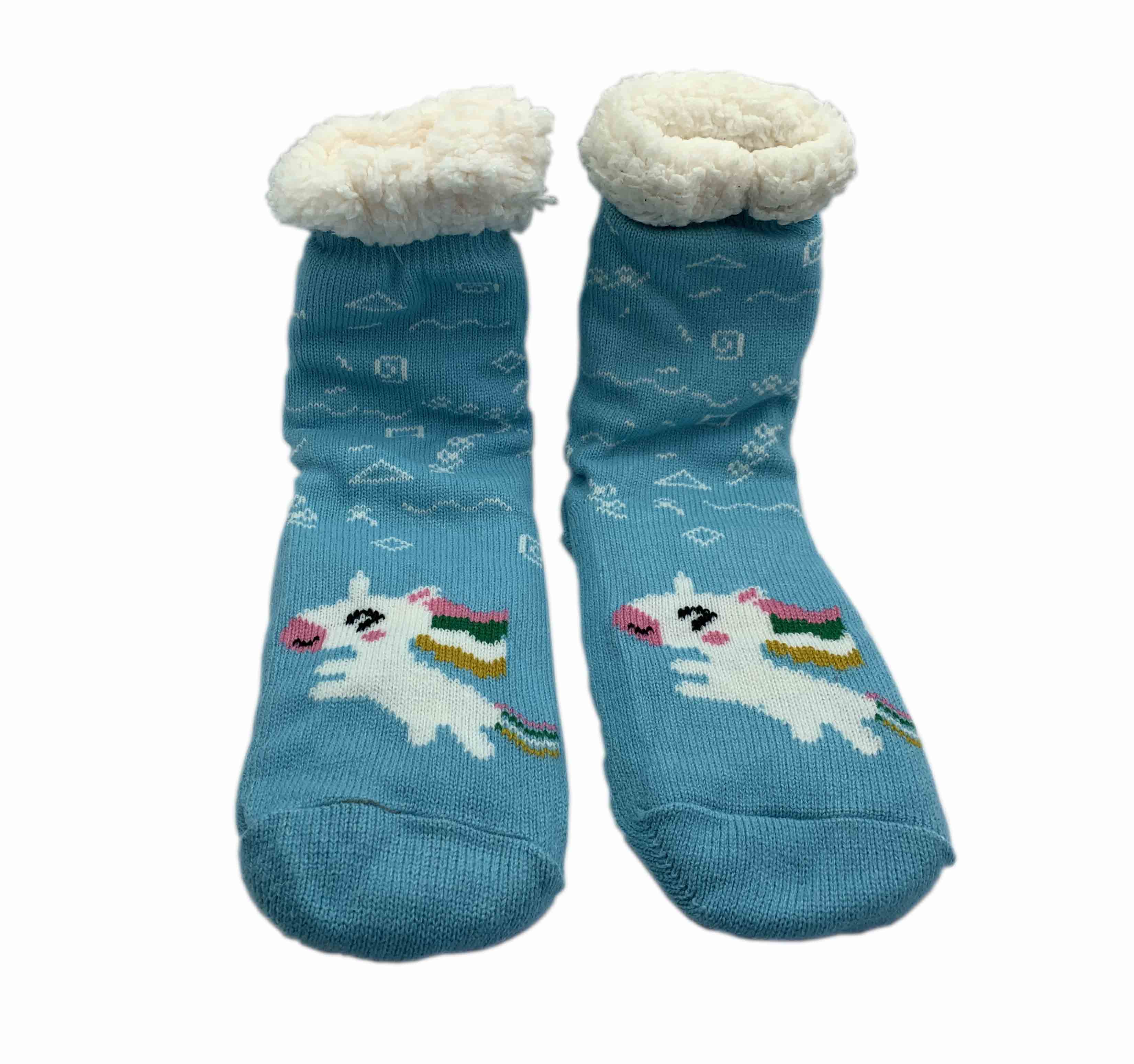 Women's Plush Warm Slide Socks Female Non Slip Warm Slippers Indoor Women's Cute Animal Striped Plush Floor Socks Warm Winter