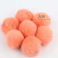 30pcs 3cm DIY Pompon Imitation Mink Fur Ball Pompoms for Ring Keychain Shoes Hat Fluffy Pom Pom DIY Crafts Accessories Material