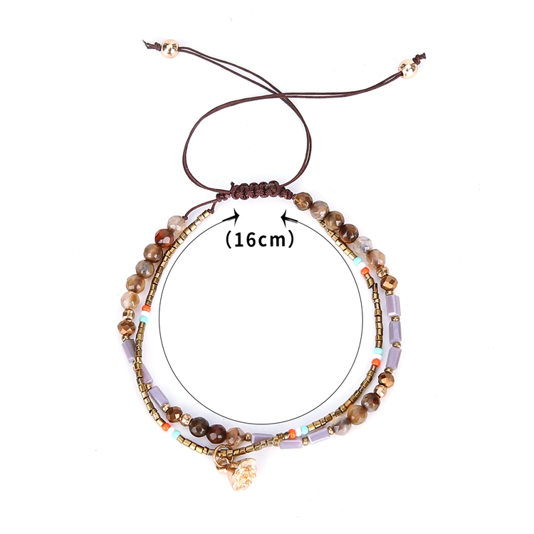 multi-layer Bracelet color Seed beaded woven rope beach Elastic Charm Bohe stackable wax coated thread adjustable for women
