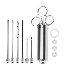 Stainless Steel Needles Spice Syringe Marinade Injector Flavor Syringe Cooking Meat Poultry Turkey Chicken BBQ Tool