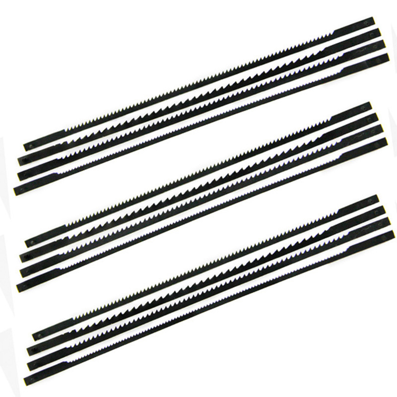 12Pcs 125mm Pinned Black Scroll Cutting Tools Saw Blades Woodworking TPI 10 Power Tools Accessories
