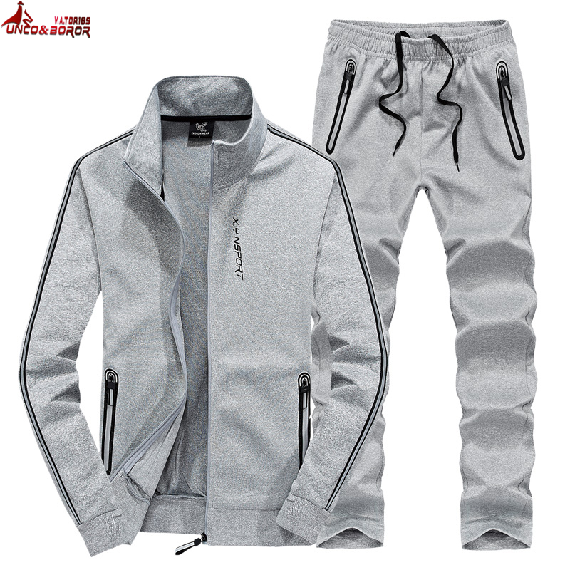 Autumn winter Men`s sets sportswear Tracksuit jackets + Pants Men Casual gym jogger Sporting Suits 6XL 7XL 8XL track suit men