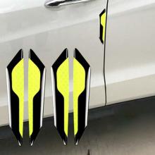 2 Pcs Fashion Carbon Fiber Car Door Edge Protection Guard Trim Reflective Sticker Protective Strips Auto Safety Warning Tape
