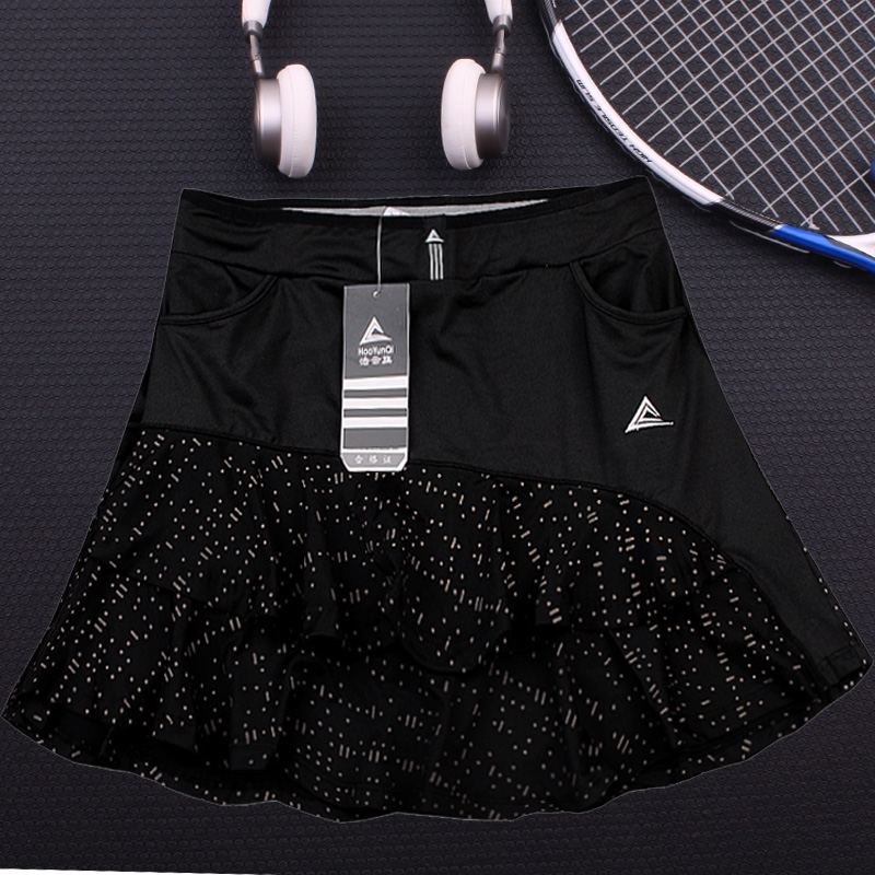 Lotus leaf Tennis skirts Women's Sport Short Girl Yoga High Elastic Waist Solid Skinny Stretch Skirt Shorts Female Tennis Skort