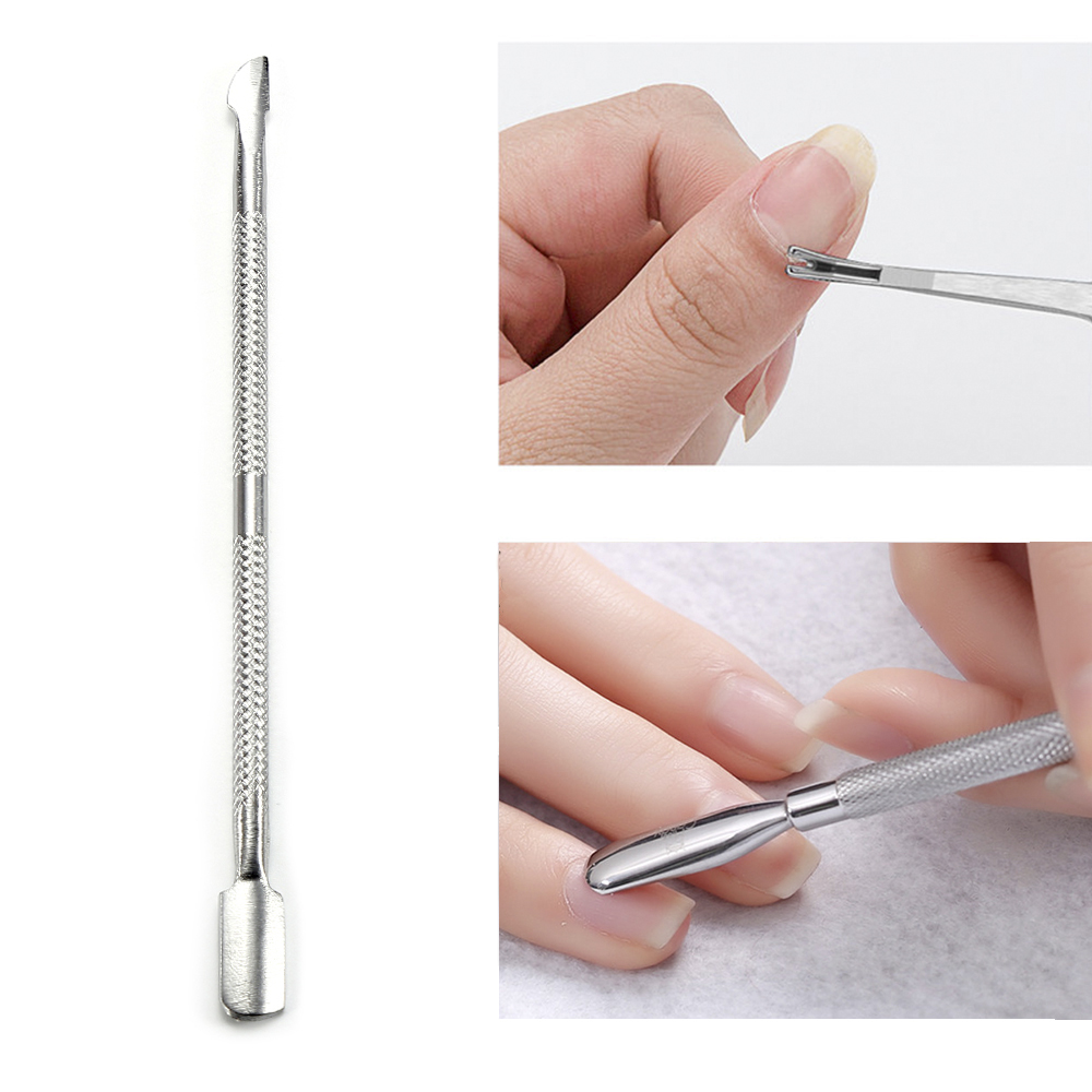 1pcs stainless steel nail cuticle pusher nail art push UV Gel manicure remover pedicure Dead Skin Removal cuticle clean tools
