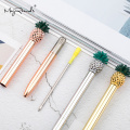 1.0mm Metal Ballpoint Pen Rose Gold Pen New Strange Pineapple Pen Stationery Gift Kawaii Optional School Office Supplies
