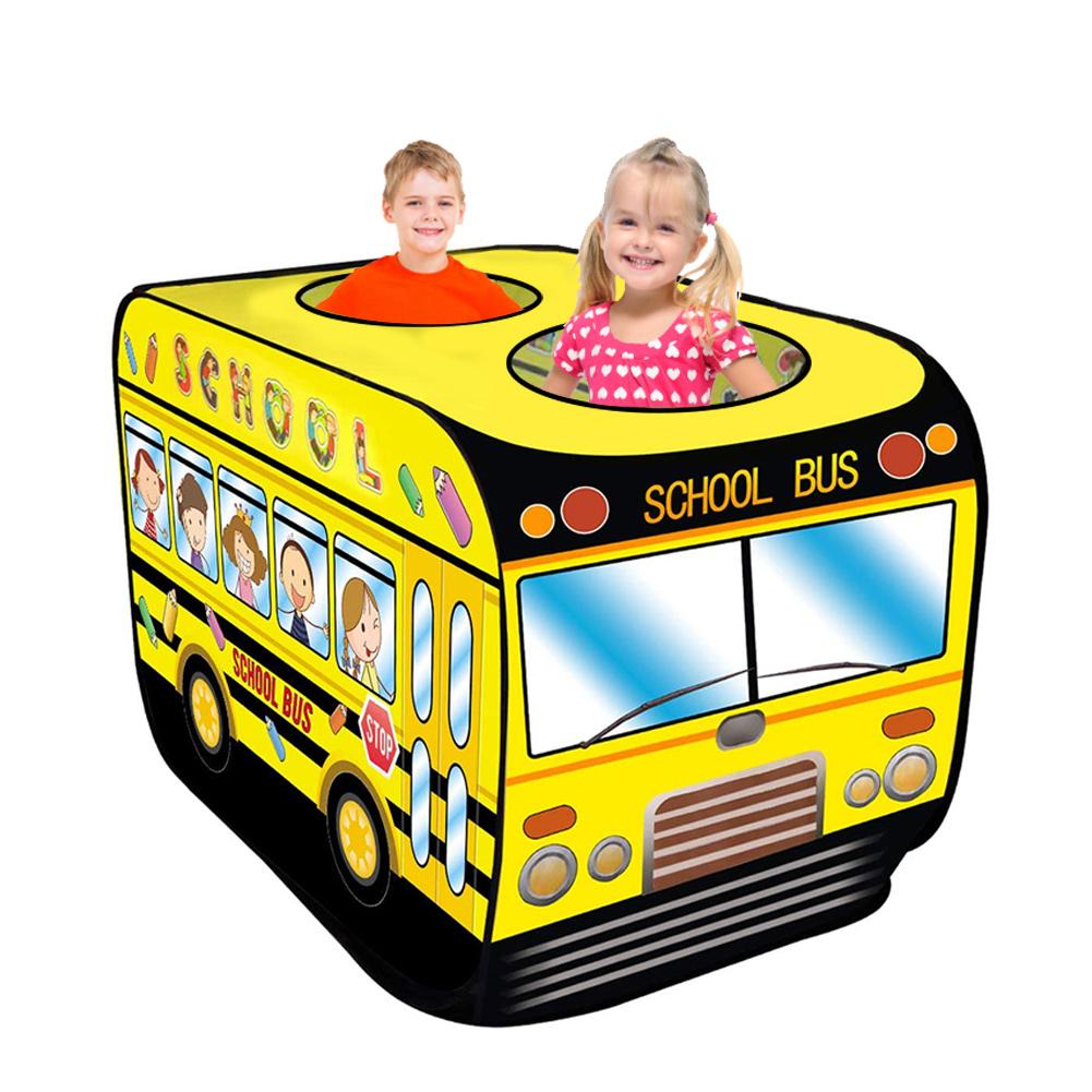School Bus Pop Up Kids Play Tent Indoor Playhouse Pretend Vehicle Toy Gift For Boys Girls Kids Tent For Kids