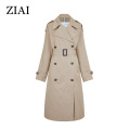 ZIAI 2020 hotsale women spring long light trench coat warm lapel female windbreaker long sleeve lady casual stock ZS-7246