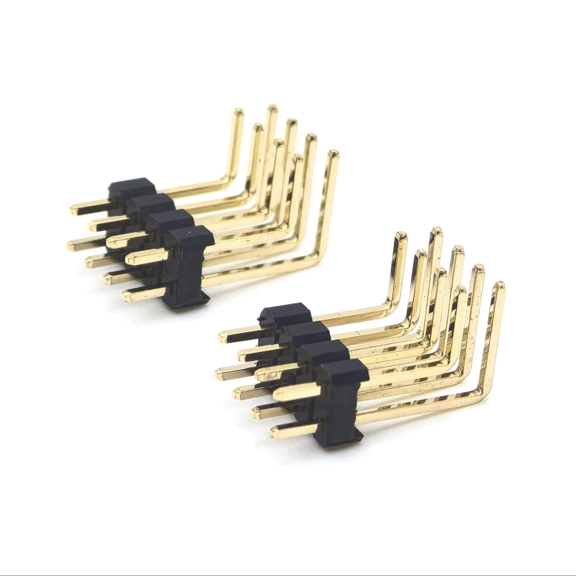 2.54mm Pitch Pin header Connector  Dual Row Right Angle SQ0.64mm H2.5mm 2*4P