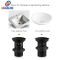 SOGNARE Black Matte Round Siphon 100% Brass P-TRAP Wall Bathroom Vanity Basin Pipe Waste and Pop Up Drain With/Without Overflow