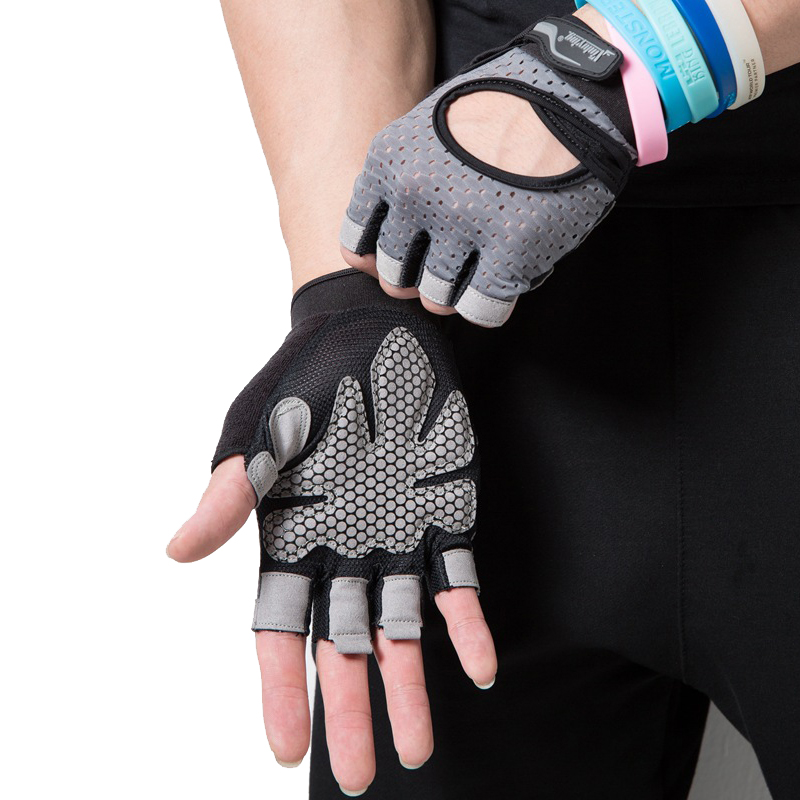 XinLuYing Body Building Fitness Gloves Half Finger women men Wearable Weightlifting Gloves Gym Training Bike Cycling Pink XS S