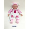 18" Rose Red Printing Baby Vinyl Doll