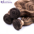 Highlight Bundles Indian Body Wave Human Hair P4-27 Ombre Brown Body Wave Hair Bundles 3 4 Bundles Remy Human Hair Extensions