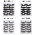 5 Pairs Long Wispy False Eyelashes Black Cross False Eyelashes Full Strip Lashes Handmade 3D Natural Eye Makeup Tools