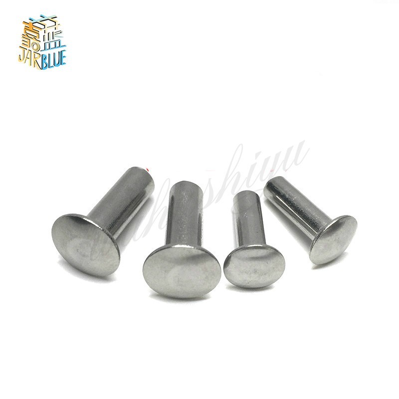 50pcs M6*8/10/12/14/16/18/20/22/25/30 Aluminum Flat Round Head Half Hollow Shank Rivet Aluminum Rivet Nut