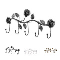 1pcs 5 Hooks Clothes Rack Robe Key Holder Wall Hanger Hooks Rose Leaves Metal Over Door Kitchen Bathroom Coat Holder