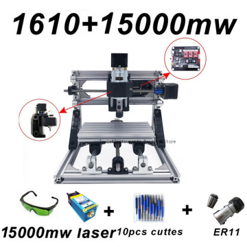 15W CNC1610 Laser Engraving Machine 3Axis Blue Laser Wood Router PCB Engraver Wood CNC Router Machine DIY Engraving Machine