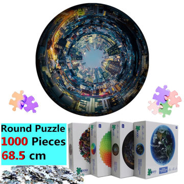 Jigsaw Puzzle 1000 pieces Rainbow Round Puzzles For Adults Large Moon Reduce Stress Earth Puzzle Dropshipping Gift