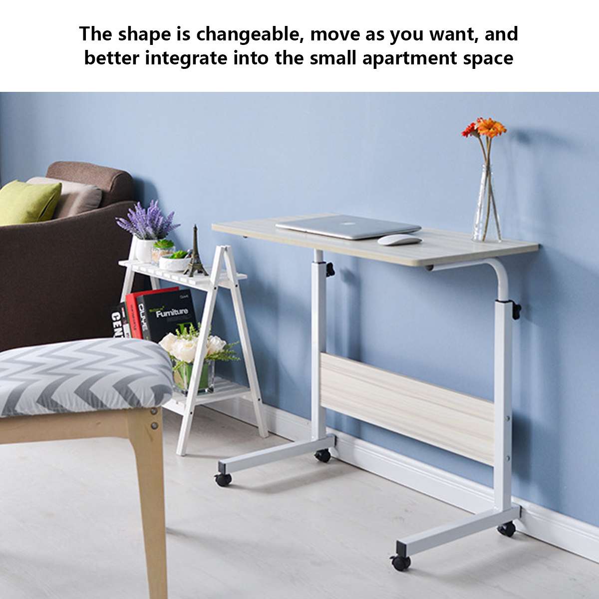 80x40CM 60x40CM Foldable Computer Table Adjustable Portable Laptop Desk Rotate Laptop Bed Table Can be Lifted Standing Desk
