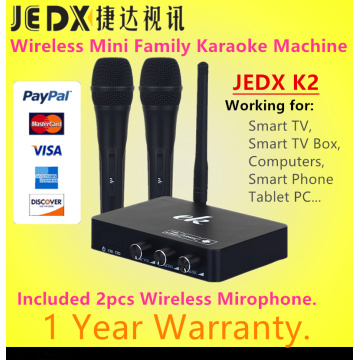 JEDX K2 Wireless Mini Family Home Karaoke Echo System Singing Machine Box Karaoke Players USB Audio for Android TV Box PC Phones