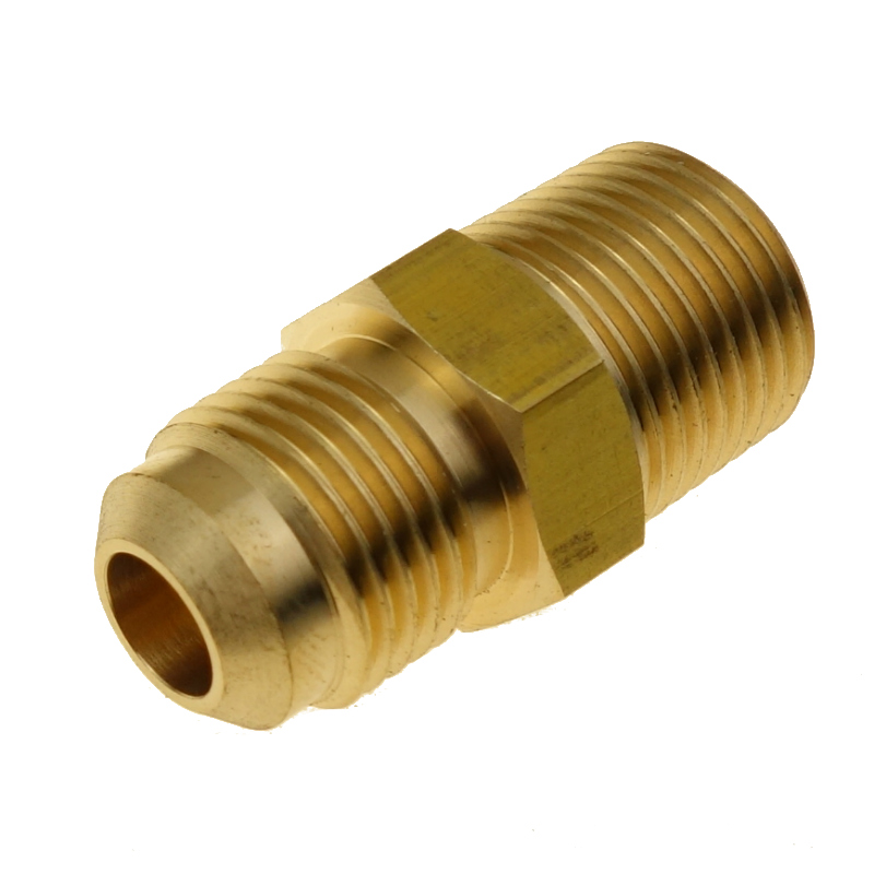 3pcs 1/8" 1/4" 3/16" 5/16" 3/8" Tube OD x 1/8" 1/4" 3/8" NPT Brass SAE Flare Fitting Male Connector nipple adapter 45 deg Flare