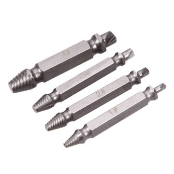 4 in 1 Screw Extractor Jig for Drill Bits Guide Set Broken Damaged Bolt Remover Double Ended Damaged Screw Extractor